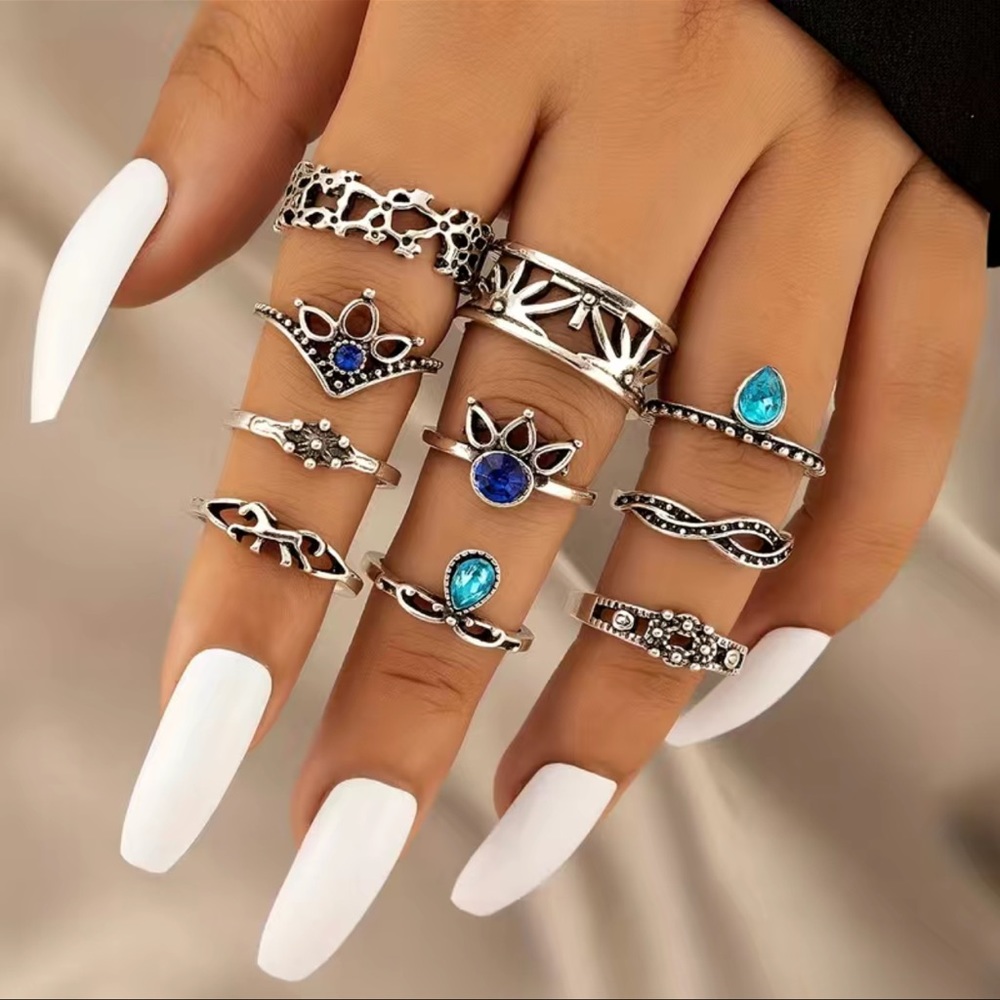 13-Piece Boho Ring Set - Picture 2 of 5